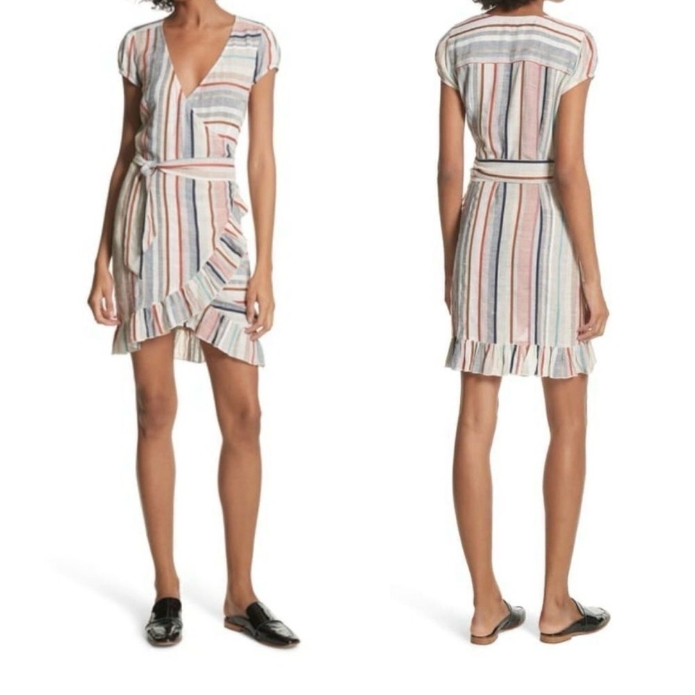 Free People Multicolor Striped Wrap Dress